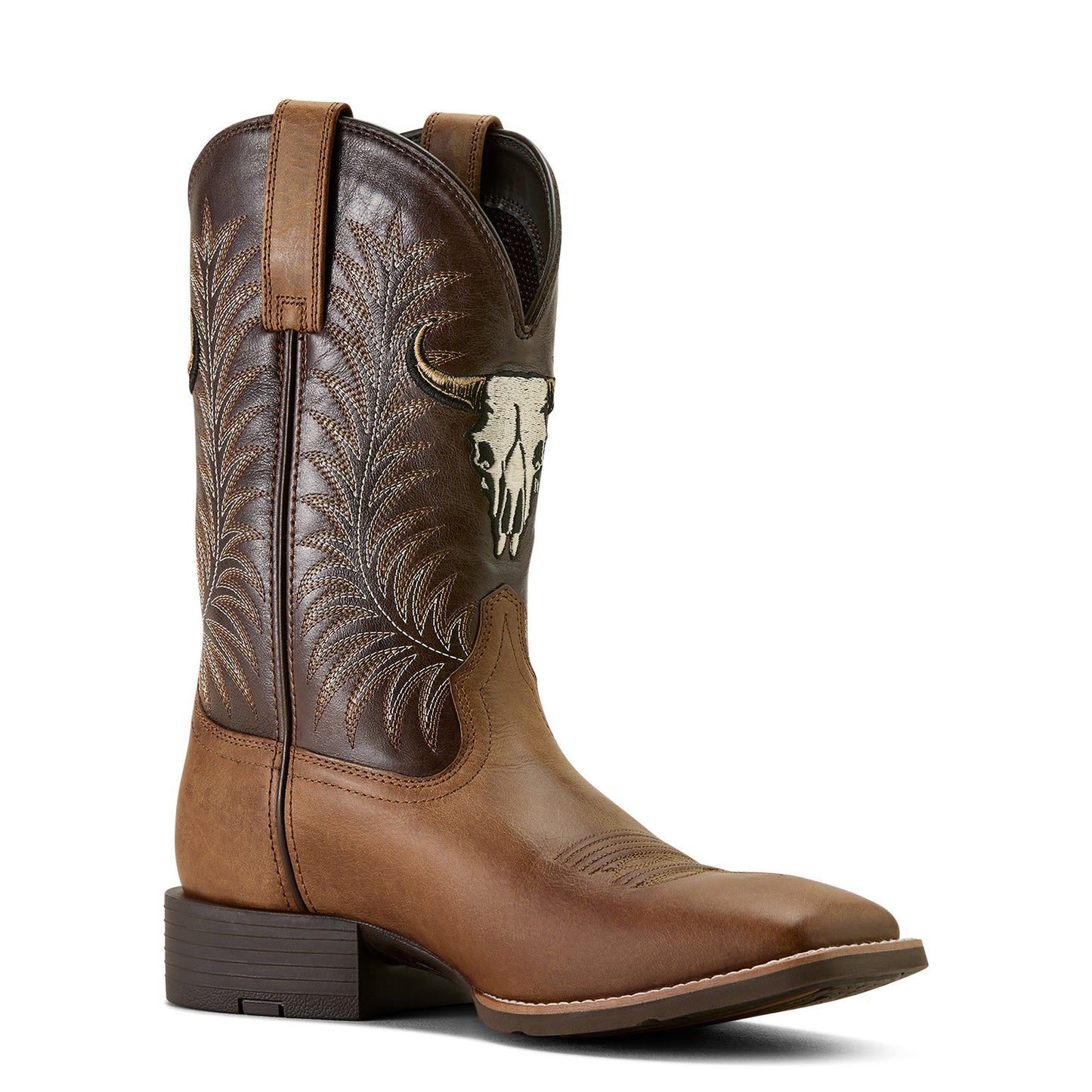 Ariat Men's Sport Steer Skull Sandstorm/ Bitter Chocolate