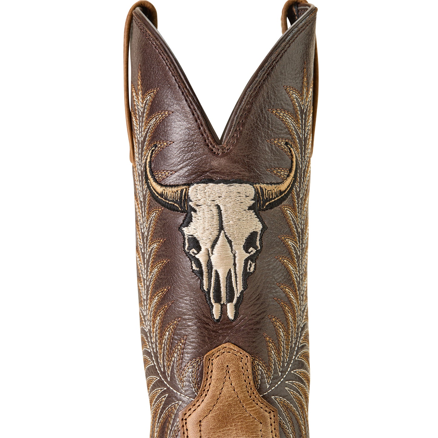 Ariat Men's Sport Steer Skull Sandstorm/ Bitter Chocolate