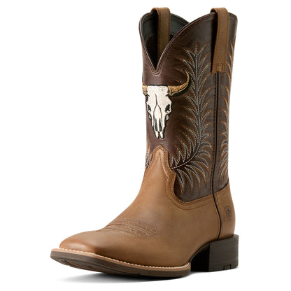 Ariat Men's Sport Steer Skull Sandstorm/ Bitter Chocolate