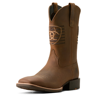 Ariat Mens Sport Freedom Cowboy Boot - Distressed Brown