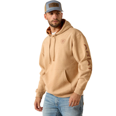 Ariat Men's Logo Hoodie - Tan Heather