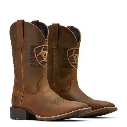 Ariat Mens Sport Freedom Cowboy Boot - Distressed Brown