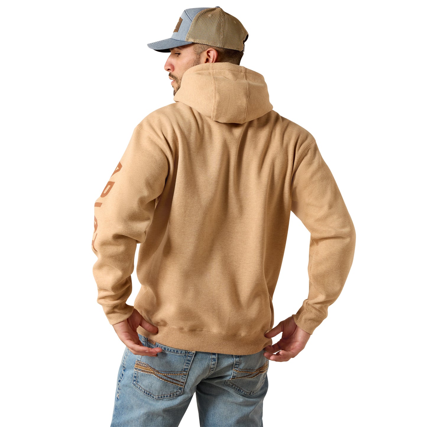 Ariat Men's Logo Hoodie - Tan Heather
