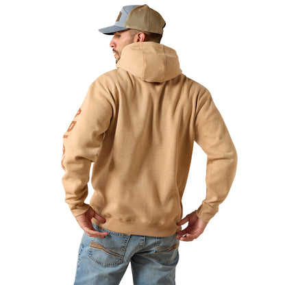 Ariat Men's Logo Hoodie - Tan Heather