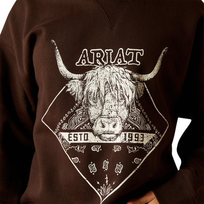 Ariat Women's Taurus Oversized Crew Sweatshirt Mole