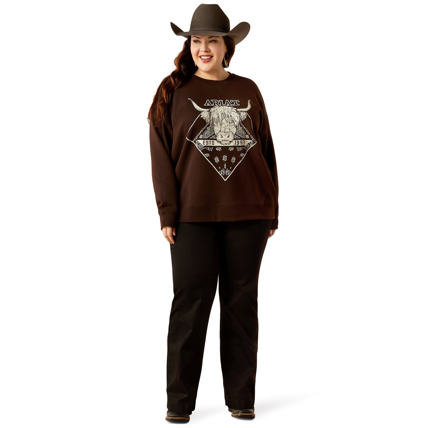 Ariat Women's Taurus Oversized Crew Sweatshirt Mole