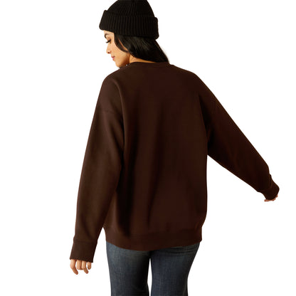 Ariat Women's Taurus Oversized Crew Sweatshirt Mole