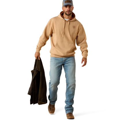 Ariat Men's Logo Hoodie - Tan Heather