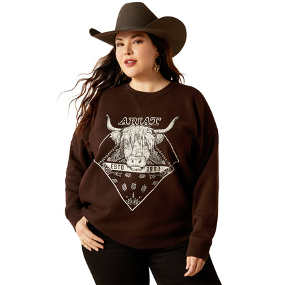 Ariat Women's Taurus Oversized Crew Sweatshirt Mole