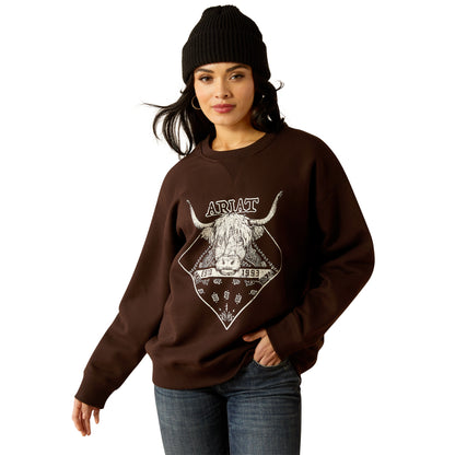 Ariat Women's Taurus Oversized Crew Sweatshirt Mole