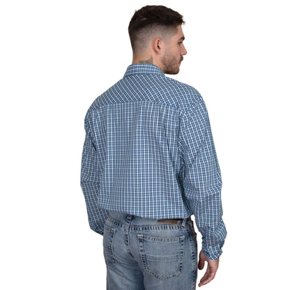 Just Country Men's Austin Full Button Workshirt - Navy/Ivy Green Check MWLS2531