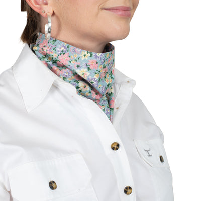 Just Country Carlee Doubled Sided Scarf -Winter Sky Blue Floral/Blue Bell Floral SCF2547
