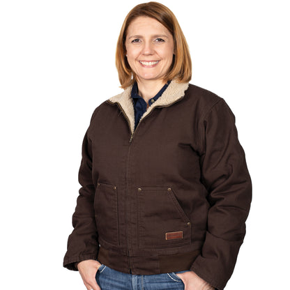 Just Country Kids- Junior Diamantina Sherpa Jacket - Chocolate