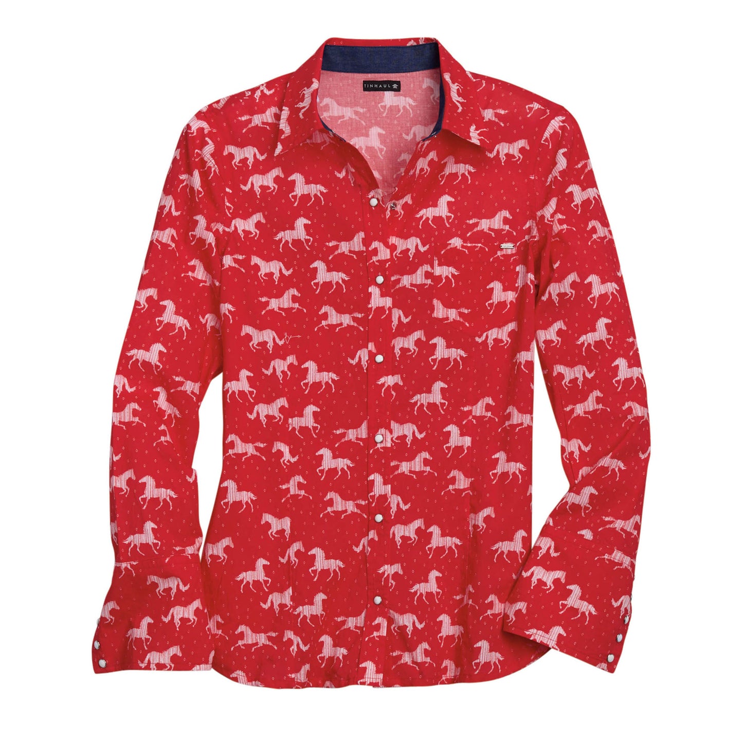 Tin Haul Women's Collection Long Sleeve Allover Print - Red 10-050-0064-0403