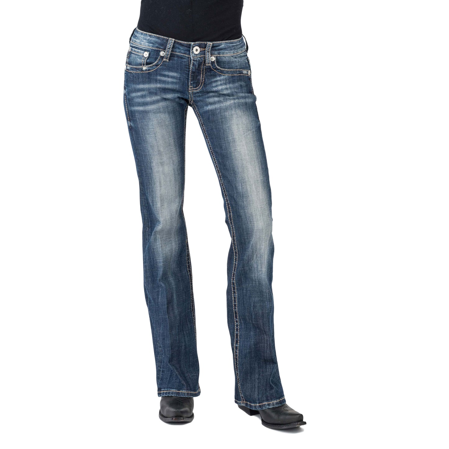 Stetson Women's Denim 818 Contemporary Boot Cut - Piercing Blue 11-054-0816-0385