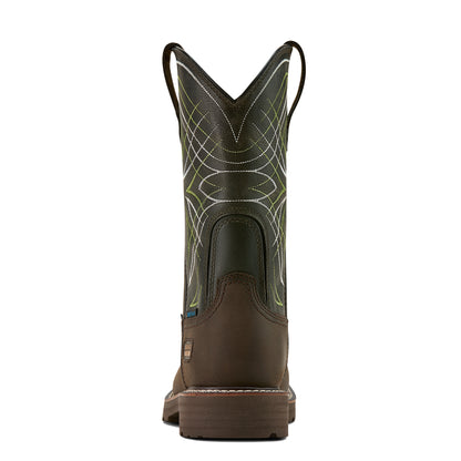 Ariat Men's Activator Waterproof Steel Toe Work Boot - Dark Brown/Green