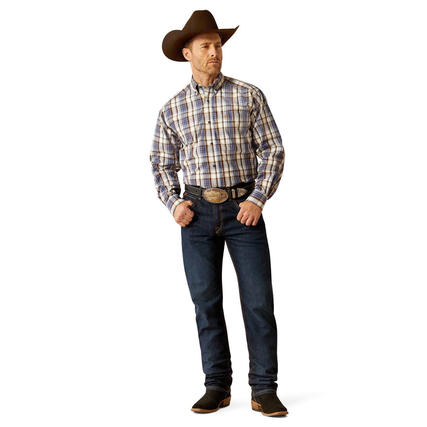 Ariat Mens Pro Series Cameron Long Sleeve Shirt - Grey Blue