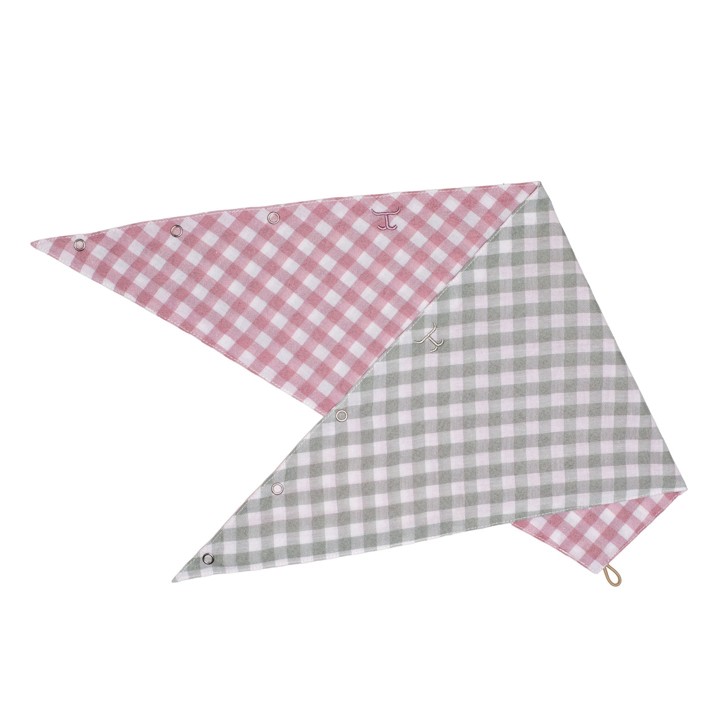 Just Country Carlee Doubled Sided Scarf - Berry & White Check/ Sage & White Check