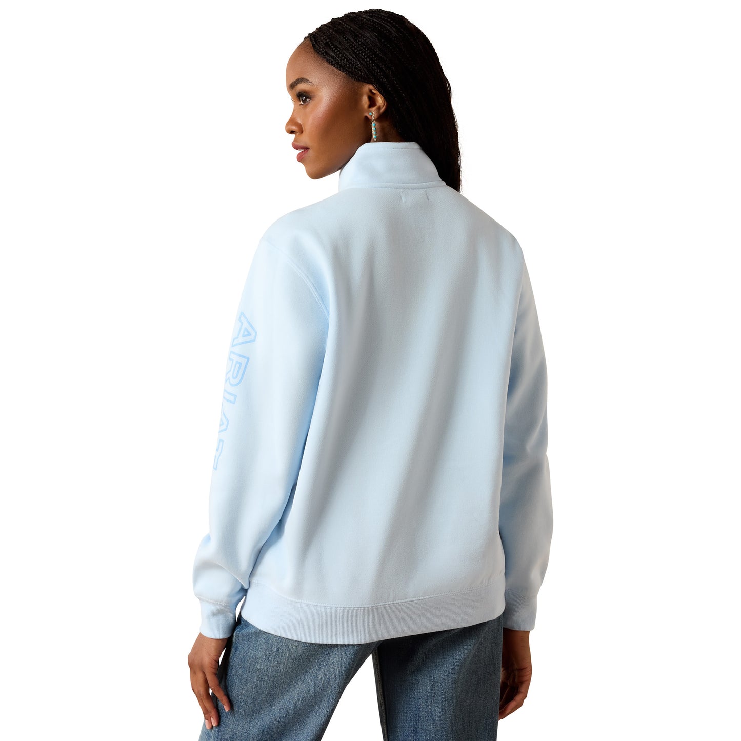 Ariat Women's Foundation Logo  1/2 Zip Sweatshirt - Nantucket Breeze