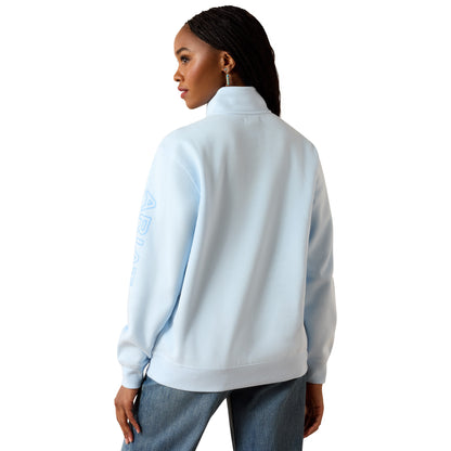 Ariat Women's Foundation Logo  1/2 Zip Sweatshirt - Nantucket Breeze