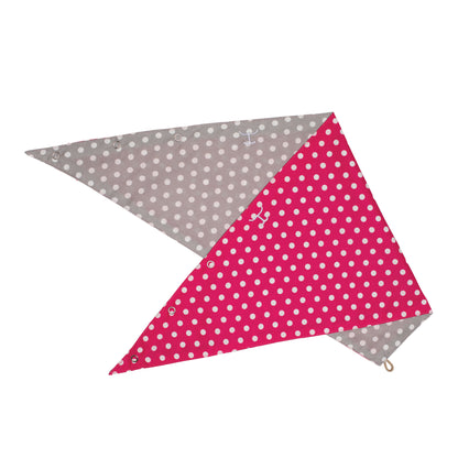 Just Country Carlee Doubled Sided Scarf - Smoke Grey & White Polka Dots /Raspberry & White Polka Dots