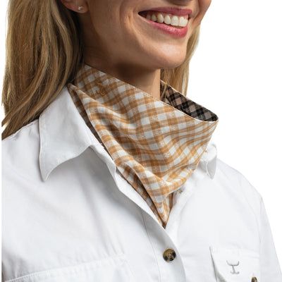 Just Country Carlee Doubled Sided Scarf -Mustard & White Check/Black & White Check