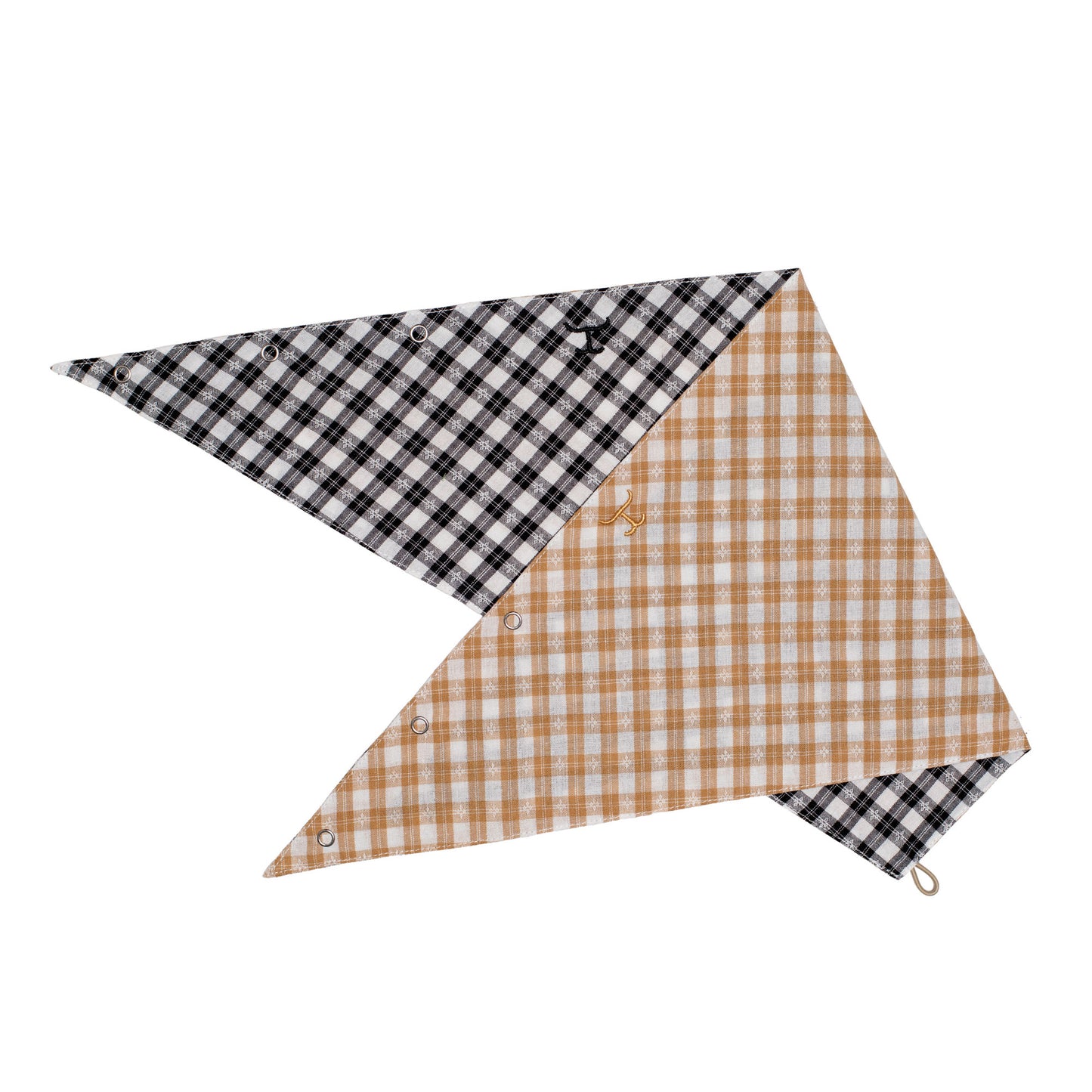 Just Country Carlee Doubled Sided Scarf -Mustard & White Check/Black & White Check