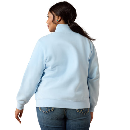 Ariat Women's Foundation Logo  1/2 Zip Sweatshirt - Nantucket Breeze
