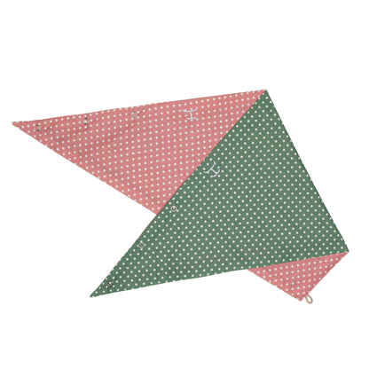 Just Country Carlee Doubled Sided Scarf -Eucalyptus & White Mini Spots/Rosewater & White Spots
