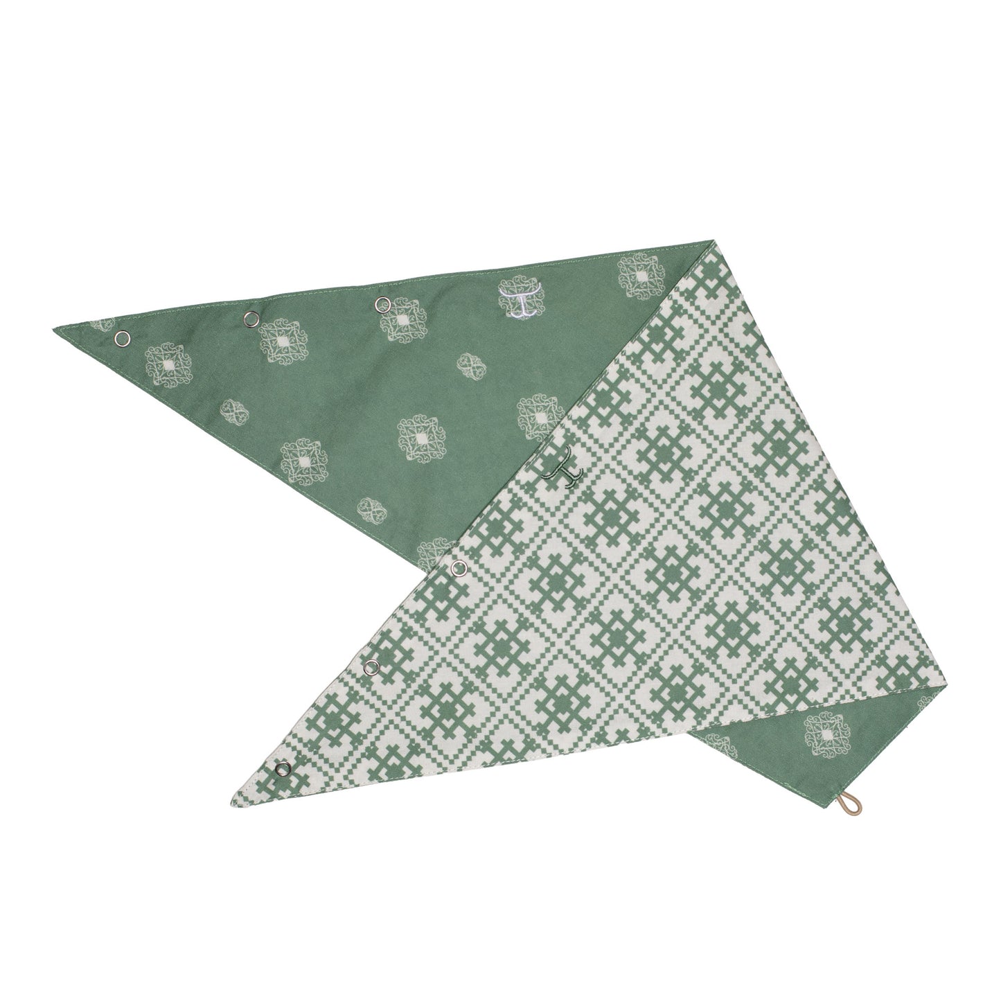 Just Country Carlee Doubled Sided Scarf -Eucalyptus & White/White & Eucalyptus Tile