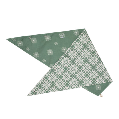Just Country Carlee Doubled Sided Scarf -Eucalyptus & White/White & Eucalyptus Tile