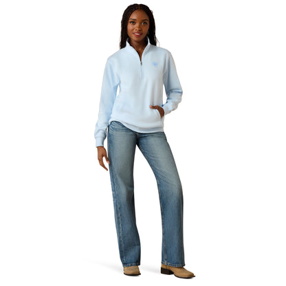 Ariat Women's Foundation Logo  1/2 Zip Sweatshirt - Nantucket Breeze