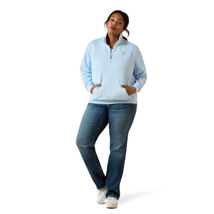Ariat Women's Foundation Logo  1/2 Zip Sweatshirt - Nantucket Breeze