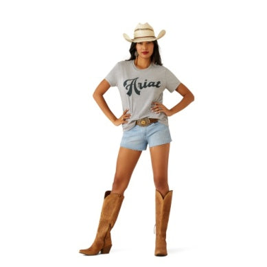 Ariat Women's Old School Script Tshirt - Grey Heather