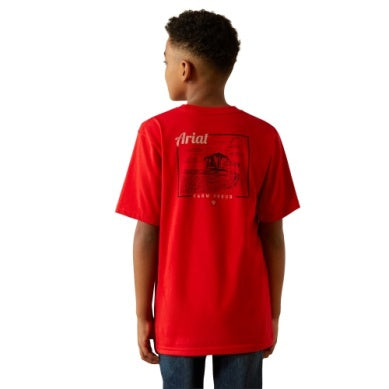 Ariat Boys proud Farmer Tshirt - Redline