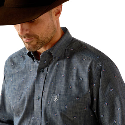 Ariat Mens Robert Classic Fit Long Sleeve Shirt - Chambray Blue