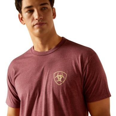 Ariat Mens Serape Fill Tee Burgundy Heather