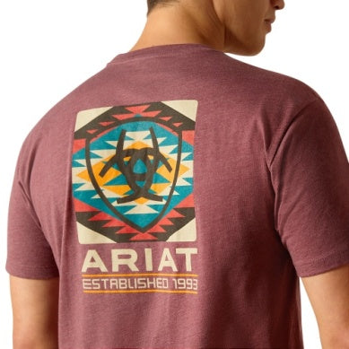 Ariat Mens Serape Fill Tee Burgundy Heather