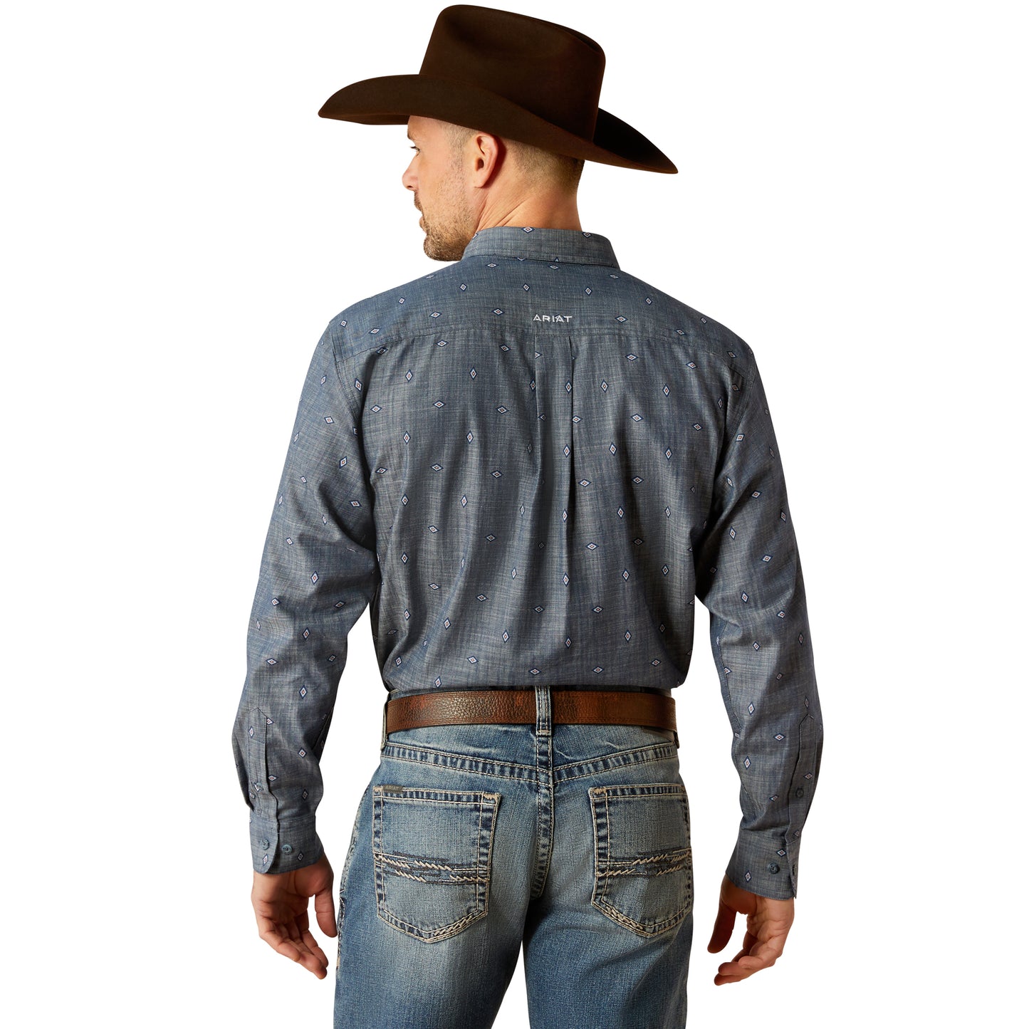 Ariat Mens Robert Classic Fit Long Sleeve Shirt - Chambray Blue