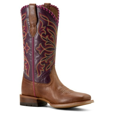 Ariat Women's Showdown Western Boot - Dark Tan/Vino