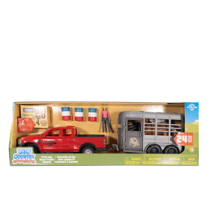 Big Country Toys 24 Piece Truck & Horse Trailer Playlet