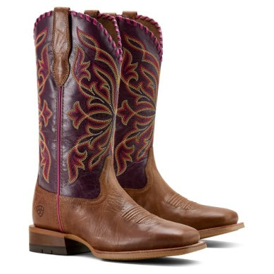 Ariat Women's Showdown Western Boot - Dark Tan/Vino