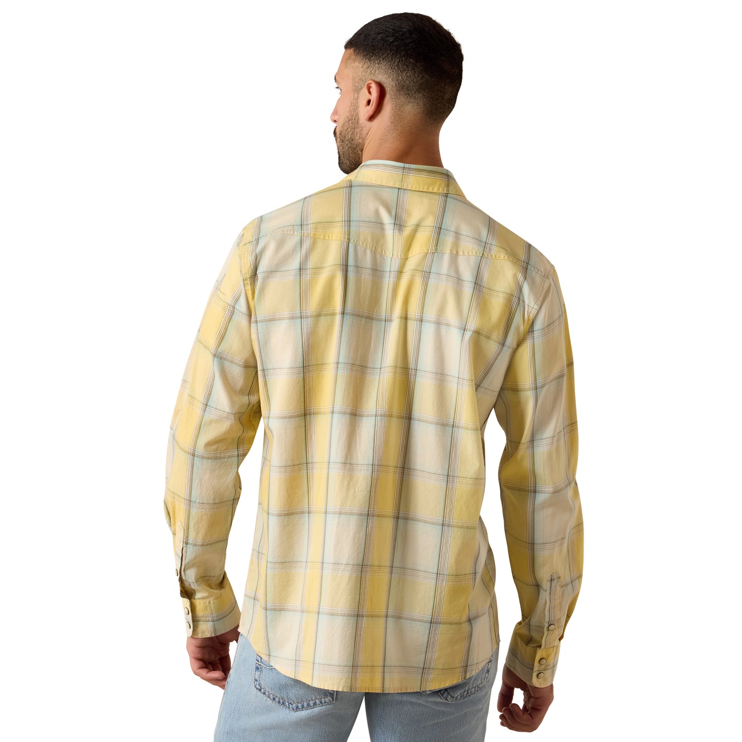 Ariat Men's Retro Hux Fitted Snap Long Sleeve Shirt - Chai Tea Plaid