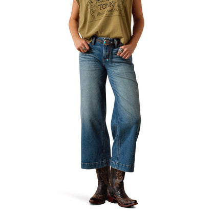 Ariat Women's Perfect Rise Jazmine Wide Leg Crop Jeans - Albuquerque