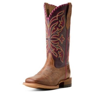 Ariat Women's Showdown Western Boot - Dark Tan/Vino