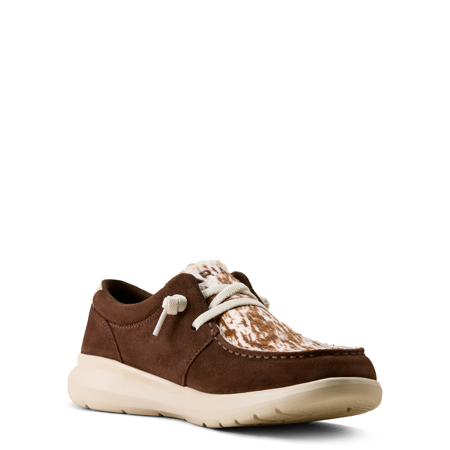 Ariat Women's Hilo - Coffee Bean Suede/ Speckled Cow Print