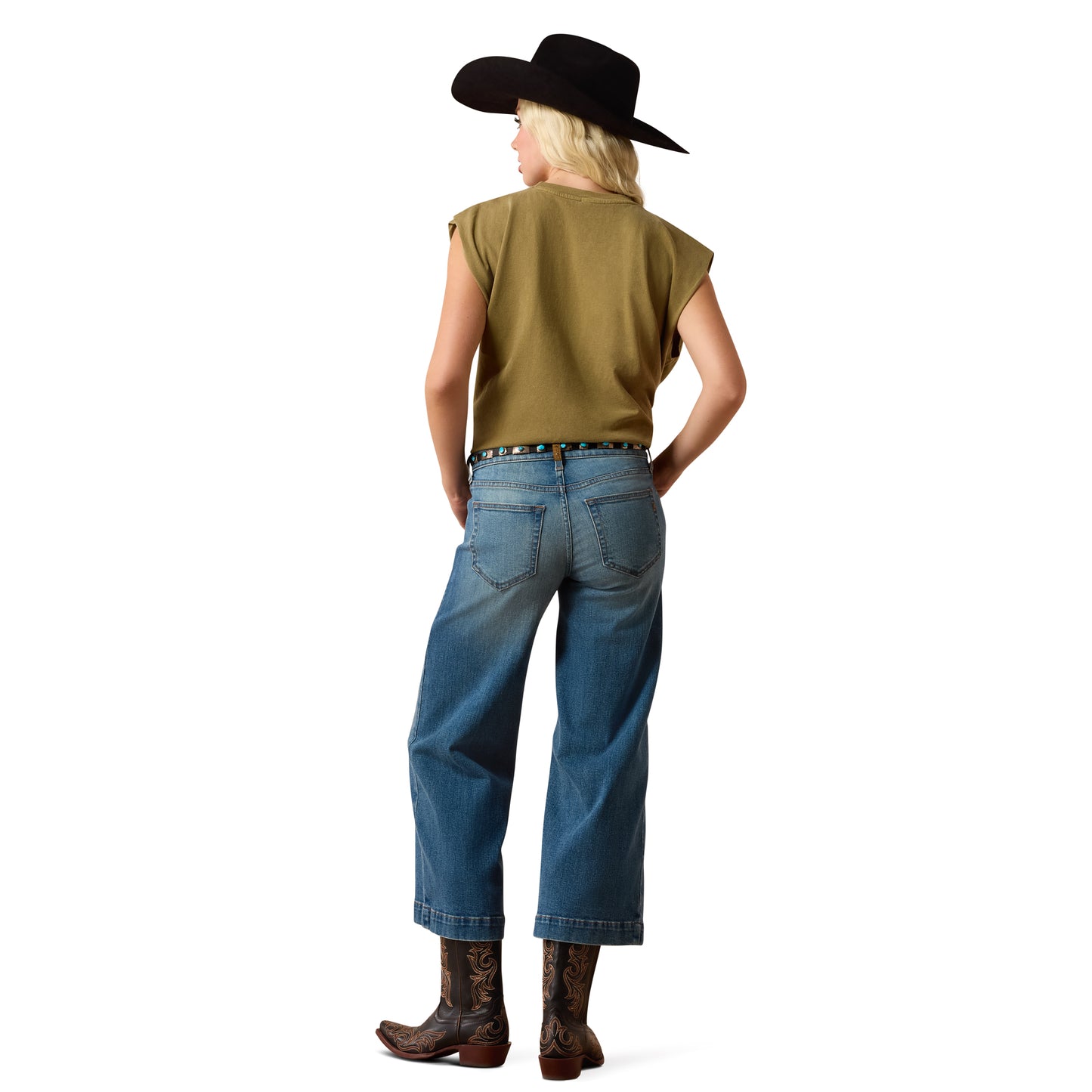 Ariat Women's Perfect Rise Jazmine Wide Leg Crop Jeans - Albuquerque