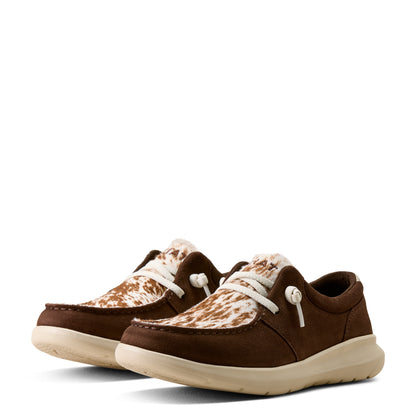 Ariat Women's Hilo - Coffee Bean Suede/ Speckled Cow Print