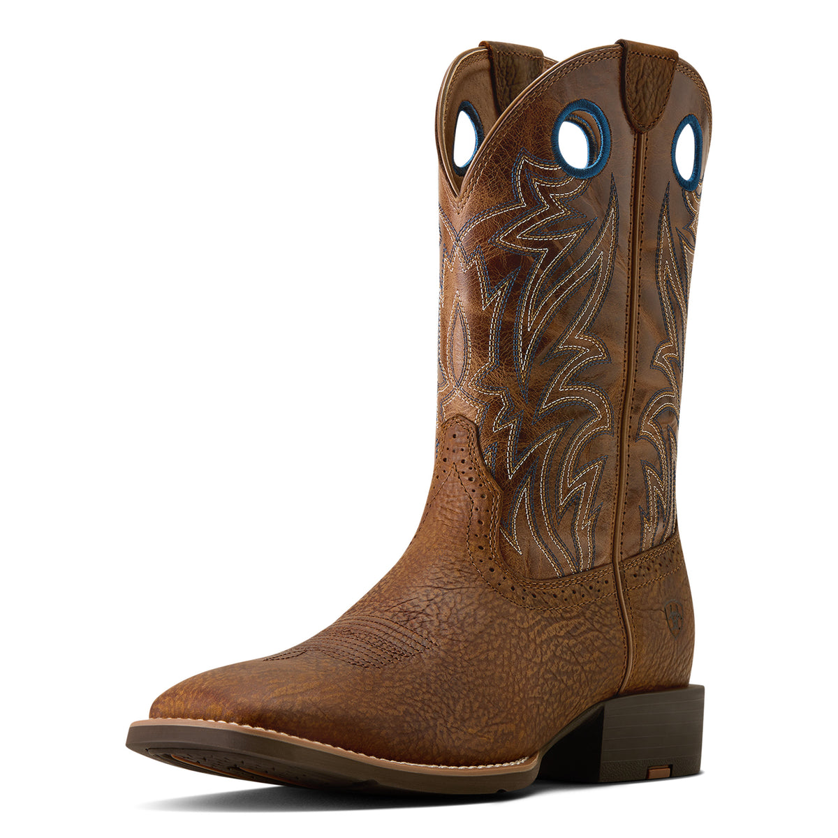 Ariat Men's Sport Sidebet Wide Square Toe Cowboy Boot - Toasted Grain/Dark Tan