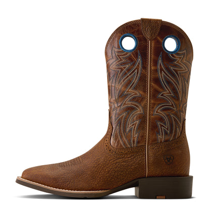 Ariat Men's Sport Sidebet Wide Square Toe Cowboy Boot - Toasted Grain/Dark Tan